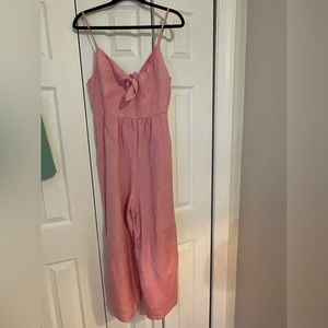 Loft pink linen jumpsuit